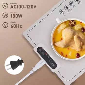 Портативный подогреватель пищи с таймером, электрический подогреватель, 3 уровня температуры, быстрый белый