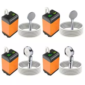 Портативный походный душ, электрический душевой насос, 1/3 шестерни, уличный лагерь, дисплей температуры, IPX7, водонепроницаемый душевой насос для путешествий 7800mAh Thermometry version