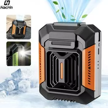 Портативный поясной вентилятор, мини-вентилятор с зажимом для талии, беспроводной подвесной вентилятор на шею, 4000 мАч, USB-перезаряжаемый охлаждающий вентилятор на талию для путешествий на открытом воздухе оранжевый