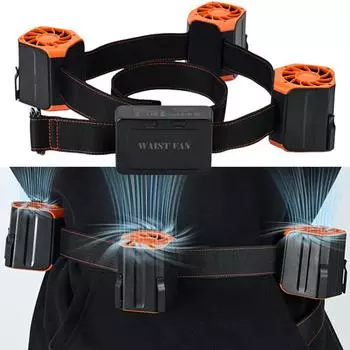 Портативный поясной вентилятор с зажимом для талии 12000 мАч носимый вентилятор для занятий спортом на открытом воздухе