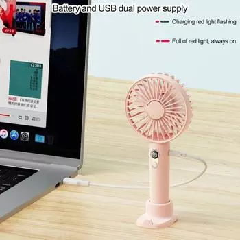 Портативный портативный охлаждающий вентилятор, перезаряжаемый, съемный синий