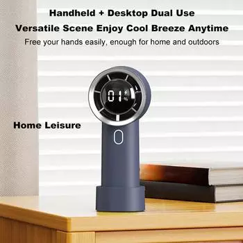 Портативный портативный турбовентилятор. Маленький настольный карманный вентилятор с бесступенчатой регулировкой USB на 100 скоростей. белый