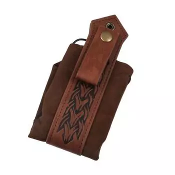 Портативный портмоне из искусственной кожи в скандинавском стиле, сумка на шнурке из искусственной кожи, средневековая поясная сумка, Rock Gatherings S00094