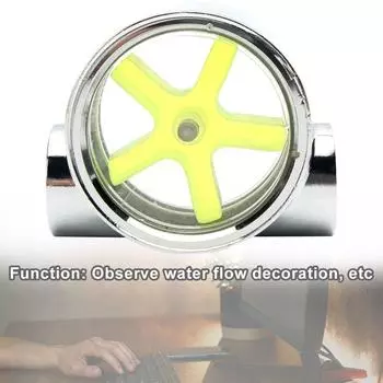 Портативный пятилопастной медный хромированный расходомер с резьбой G1/4 для водяного охлаждения, индикатор расхода, 2 направления