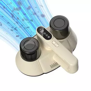 Портативный прибор для удаления пылевых клещей, мощность всасывания 9000 Па, 72000 раз/мин, УФ-свет, ЖК-дисплей, цифровой бежевый