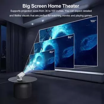 Портативный проектор 720P Домашний кинотеатр 2.4G WiFi Беспроводной дисплей Зеркальное отображение экрана Переворот на 180 градусов AU