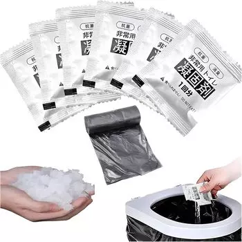 Портативный простой туалет на 100 применений, индивидуальный аварийный набор для предотвращения стихийных бедствий, идеально подходит для отключения воды, туалет, коагулянт, набор, упакованный,