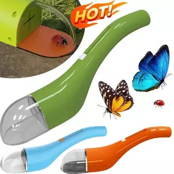 Портативный прозрачный ловец насекомых для детских игрушек в помещении и на улице, наблюдатель за насекомыми нажимного типа для исследования на открытом воздухе оранжевый
