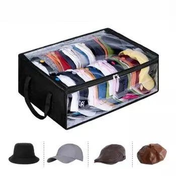 Портативный ящик для хранения кепок, чехол для переноски шляп, защитный футляр для шляп, дорожный чехол для бейсболки, сумка для переноски кепки чёрный