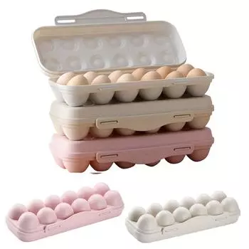 Портативный ящик для хранения яиц с 12 сетками, органайзер для хранения на холодильнике, кухонный держатель для яиц, лоток для холодильника, коробка для яиц, кухонный гаджет 12 розовый