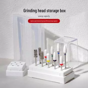 Портативный ящик для хранения сверл для лака для ногтей - керамика и вольфрамовая сталь 12-hole storage box