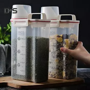 Портативный ящик для хранения зерна и риса, герметичный влагостойкий кухонный контейнер красный