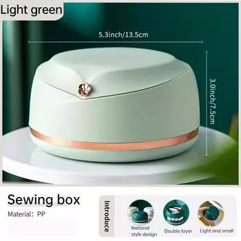 Портативный ящик для шитья, разделенный на отсеки для хранения 24 комплектов швейных инструментов, легкий роскошный пылезащитный ящик для бытовых нужд, распарыватель швов зелёный