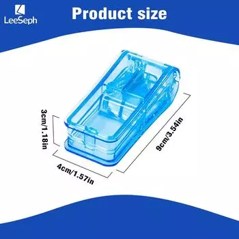 Портативный резак для таблеток с лезвием из нержавеющей стали, разделитель с дозатором, для разрезания маленьких таблеток, больших таблеток и таблеток пополам прозрачный