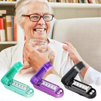 Портативный резак для таблеток Yousheng со скрытым острым лезвием из нержавеющей стали, компактный дизайн, многоразовый инструмент для резки таблеток 10ML красный