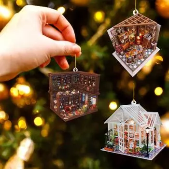 Портативный рождественский кулон, очаровательный модный мини-книжный магазин, декор для фестиваля F