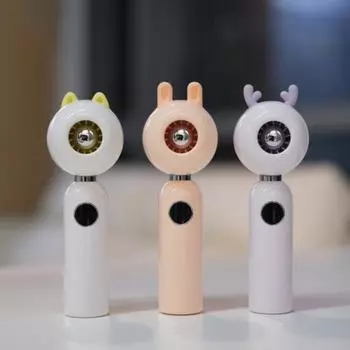 Портативный ручной турбовентилятор с цифровым дисплеем, высокая скорость, сильный поток воздуха, низкий уровень шума, персональный, перезаряжаемый белый