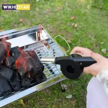 Портативный ручной вентилятор для барбекю, воздуходувка, уличный вентилятор для барбекю, оборудование для кемпинга, ручной гриль для пикника, барбекю, пожарные сильфоны, инструменты для барбекю чёрный