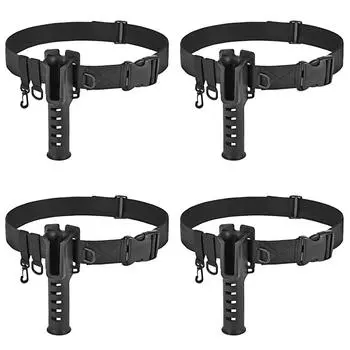 Портативный рыболовный поясной ремень, держатель для стержня, регулируемые поясные ремни для рыбалки (черный)