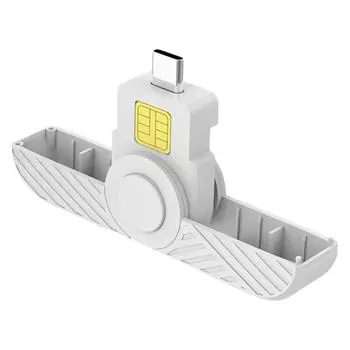 Портативный считыватель смарт-карт USB Type-C Считыватель карт ID CAC Считыватель карт для SIM-чипа ID-карта для правительственного удостоверения личности ActivClient AKO белый