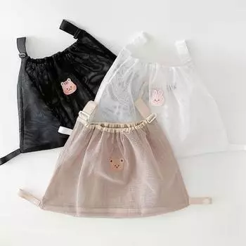 Портативный сетчатый держатель для коляски, сетчатая сумка, большой вместительный органайзер для коляски, сумка для хранения подгузников и бутылочек белый