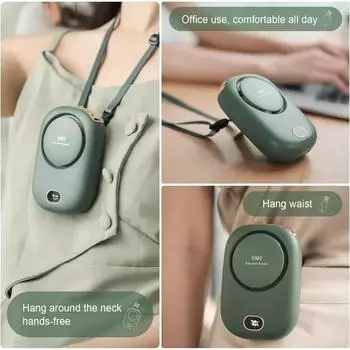 Портативный шейный вентилятор, мини-вентиляторы для охлаждения на талии с регулируемым шнуром и кронштейном, USB-зарядка, без лопастей, для занятий спортом на открытом воздухе розовый