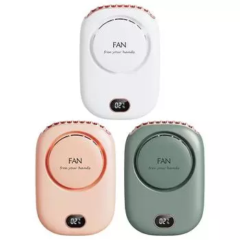 Портативный шейный вентилятор Перезаряжаемый охлаждающий вентилятор с регулируемым ремешком и кронштейном A розовый