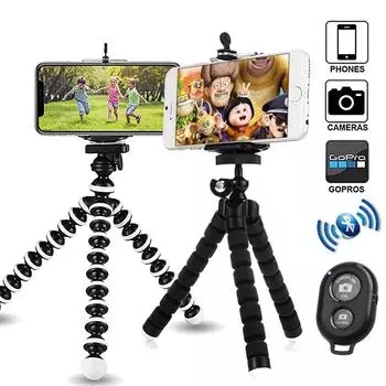 Портативный штатив для телефона, губка, держатель осьминога, мини-зажим для смартфона для iPhone, гибкий живой штатив с дистанционным затвором для Xiaomi