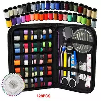 Портативный швейный набор, 128 шт., домашний дорожный аварийный профессиональный швейный набор 128pcs
