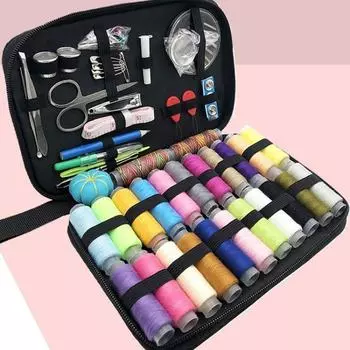 Портативный швейный набор: Многофункциональный набор инструментов из 10 предметов в ящике для хранения 2-layer, 46 pieces