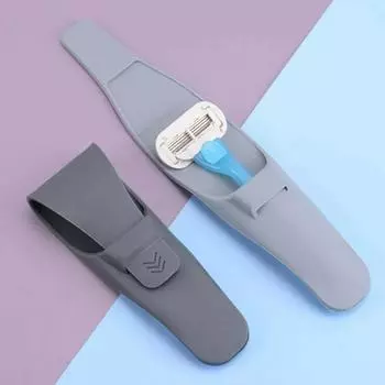 Портативный силиконовый держатель для бритвы, 1 шт., защитная крышка для ручной бритвы, портативные водонепроницаемые аксессуары для бритья, хранение бритвы синий