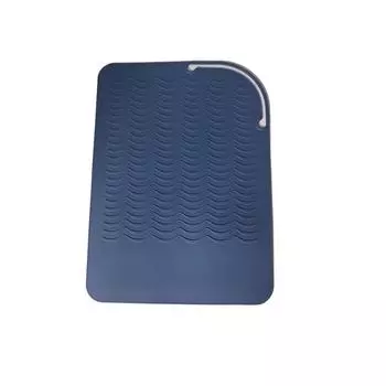 Портативный силиконовый термостойкий коврик для выпрямления волос, бигуди, изоляционная накладка, Нескользящий противотермический коврик, инструмент для укладки волос для путешествий синий