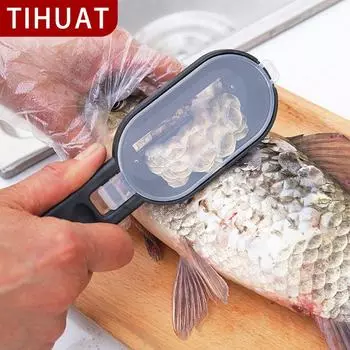 Портативный скалер для удаления рыбьей чешуи TIHUAT, быстрая очистка рыбьей кожи, скребок из нержавеющей стали, кухонные принадлежности