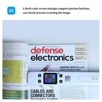 Портативный сканер iScan 1050DPI с поддержкой TF-карты Макс. Квитанции о цветном сканировании фотографий в формате JPEG PDF, 32 ГБ белый