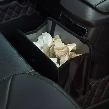 Портативный складной автомобильный мусорный бак, водонепроницаемый подвесной автомобильный мусорный бак, многофункциональный контейнер для хранения в салоне автомобиля чёрный