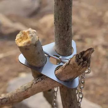 Портативный складной штатив из нержавеющей стали для подвешивания горшков над костром на открытом воздухе triangle bonfire stand