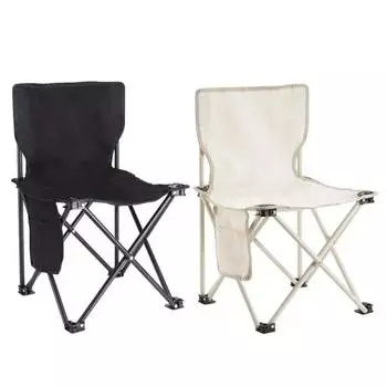 Портативный складной стул из ткани Оксфорд для улицы, кемпинга, пикника, стул для хранения, стул для рыбалки, сверхлегкая мебель, стул для сидения на природе чёрный
