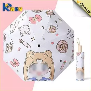 Портативный солнцезащитный зонт от солнца и дождя, мини-карманный милый цветной складной зонт, черный резиновый солнцезащитный козырек от УФ-лучей