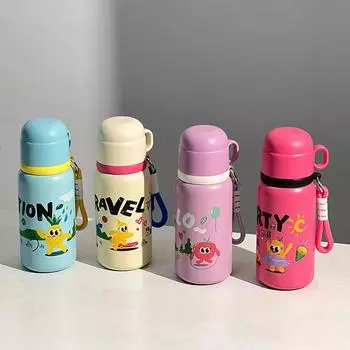Портативный спортивный чайник для отдыха на открытом воздухе, термос, чашка для мальчиков и девочек, детская мультяшная чашка для воды из нержавеющей стали, милый, высокий уровень внешнего вида 400ml