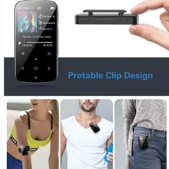 Портативный спортивный mp3-плеер mp4 ультратонкий, 32 ГБ обновленная версия 32G чёрный