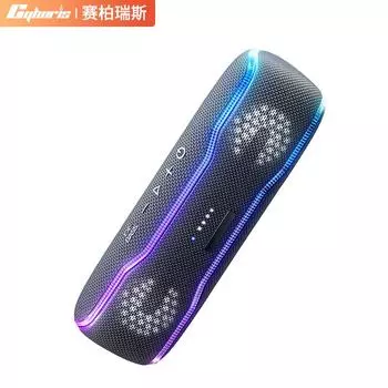 Портативный стерео сабвуфер мощностью 25 Вт TWS caixa de som уличный беспроводной Bluetooth-динамик со светодиодной подсветкой 15 различных звуковых эффектов TF чёрный