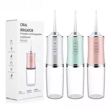 Портативный стоматологический ирригатор для полости рта, USB перезаряжаемая водная нить, струя зубочистки, 4 наконечника, 220 мл, машина для полоскания рта