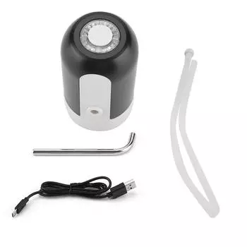 Портативный светодиодный насос для бутилированной воды с USB-зарядкой для домашнего офиса (черный) чёрный