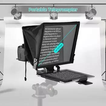 Портативный телесуфлер 14-дюймовый универсальный суфлер с двумя креплениями для холодной обуви и резьбовым отверстием 1/4 дюйма чёрный
