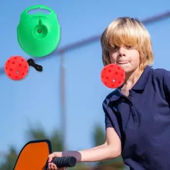 Портативный тренажер для пиклбола, набор мячей с противоскользящим основанием, прочные эластичные струны, тренировочный инструмент для пиклбола жёлтый