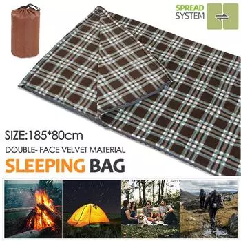 Портативный ультра-легкий флисовый спальный мешок, уличная палатка для кемпинга, кровать, дорожный теплый спальный мешок, подкладка для кемпинга, спортивные аксессуары синий