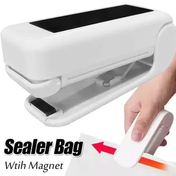 Портативный упаковщик, машина для вакуумной герметизации, пластиковые пакеты, мини-упаковщик, зажимы для запечатывания пищевых закусок, кухонные принадлежности с магнитом