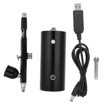 Портативный USB-аэрограф для распыления кислорода, увлажняющий распылитель для ухода за кожей, черный