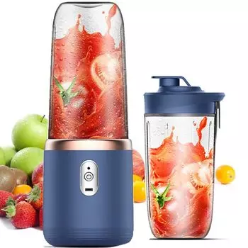 Портативный USB-блендер для смузи с 6 лезвиями - беспроводная мини-зарядная соковыжималка для фруктов и миксер для еды с дробилкой для льда