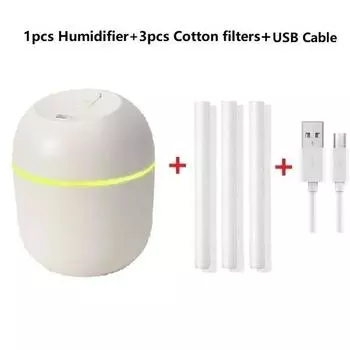 Портативный USB ультразвуковой увлажнитель воздуха, диффузор эфирного масла, очиститель автомобиля, ароматический анионный туман со светодиодной лампой, романтический свет белый
